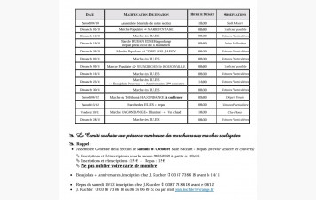 Le programme du trimestre